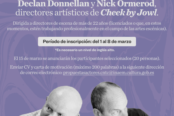 La CNTC ofrece una charla on line con Declan Donnellan y Nick Ormerod (Cheek by Jowl)