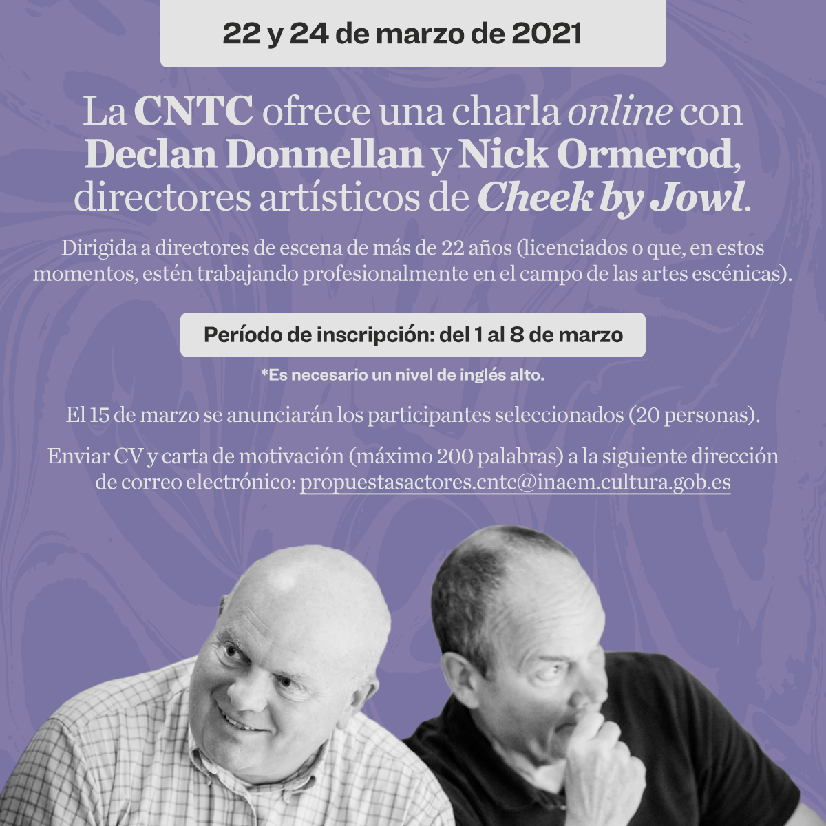 La CNTC ofrece una charla on line con Declan Donnellan y Nick Ormerod (Cheek by Jowl)