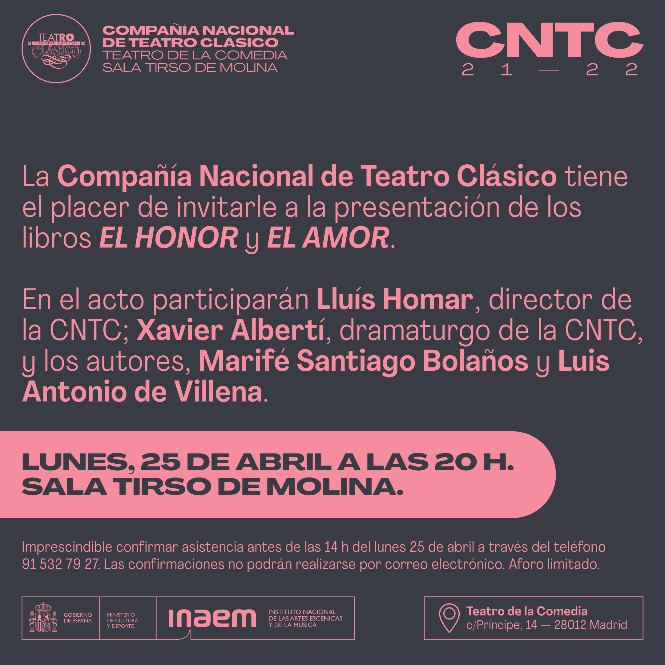 «El honor», de Marifé Santiago Bolaños, y «El amor», de Luis Antonio de Villena